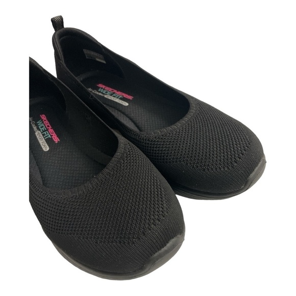 SKECHERS Women's Size 9.5
Wide Fit Air-Cooled Memory Foam Black Slippers 104134W - Picture 7 of 13